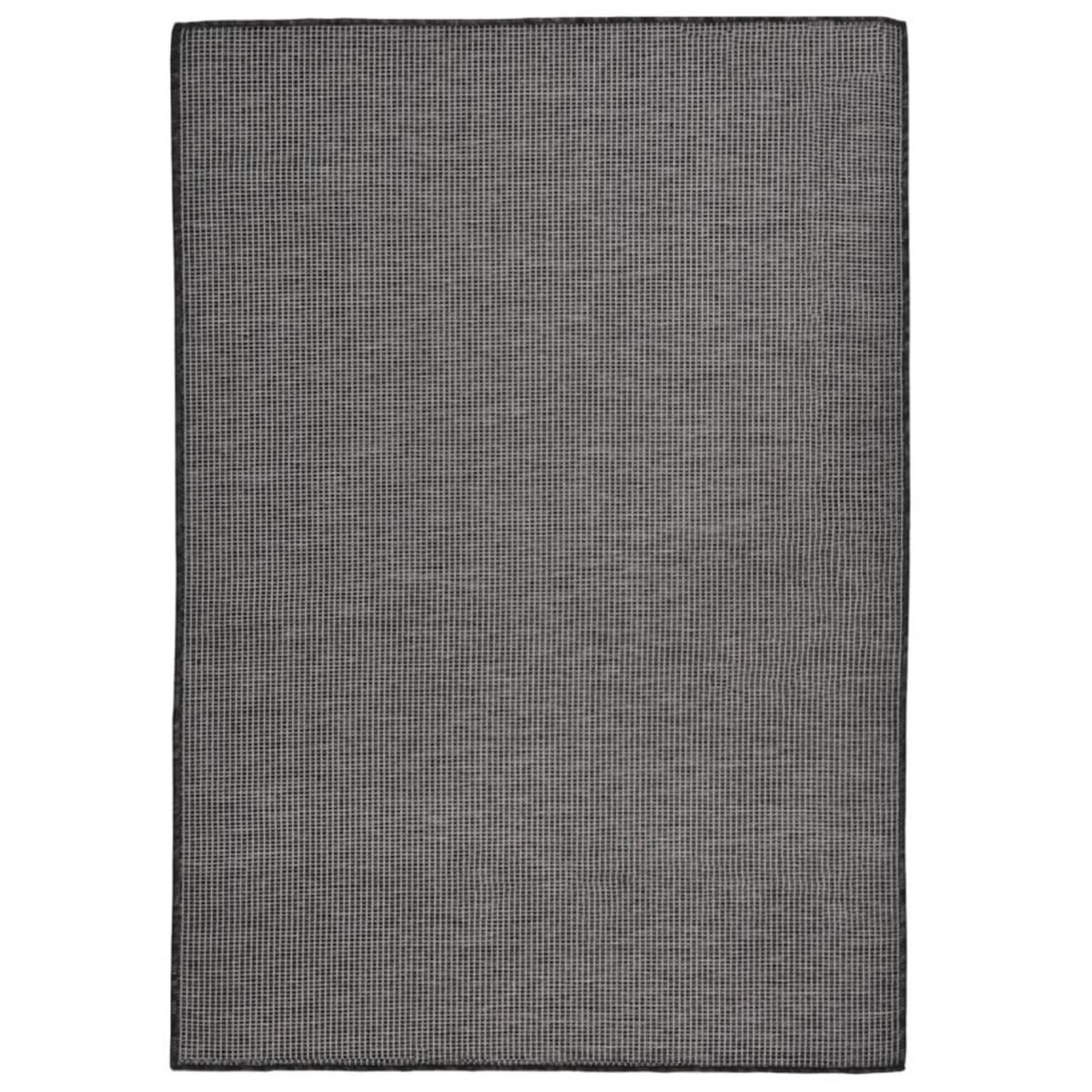 VIDAXL Tapis a tissage plat d'exterieur 160x230 cm Gris