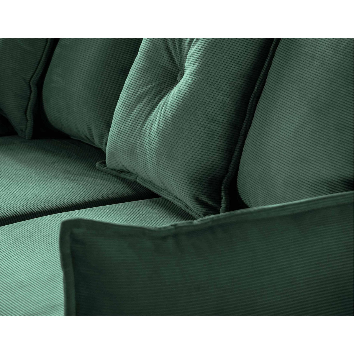 BEST MOBILIER Lena - canapé panoramique d'angle gauche 7 places - convertible avec coffre - en velours côtelé
