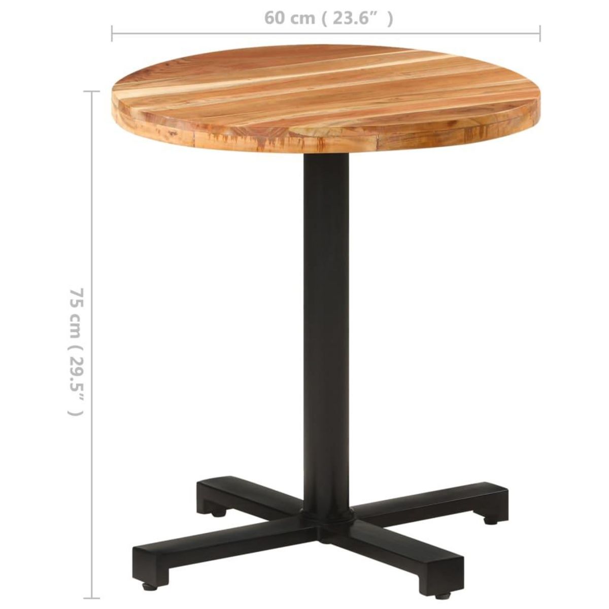 VIDAXL Table de bistro Ronde Ø70x75 cm Bois d'acacia massif