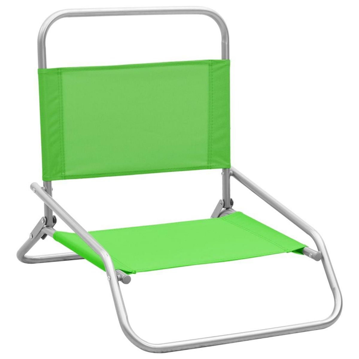 VIDAXL Chaises de plage pliables lot de 2 Vert Tissu