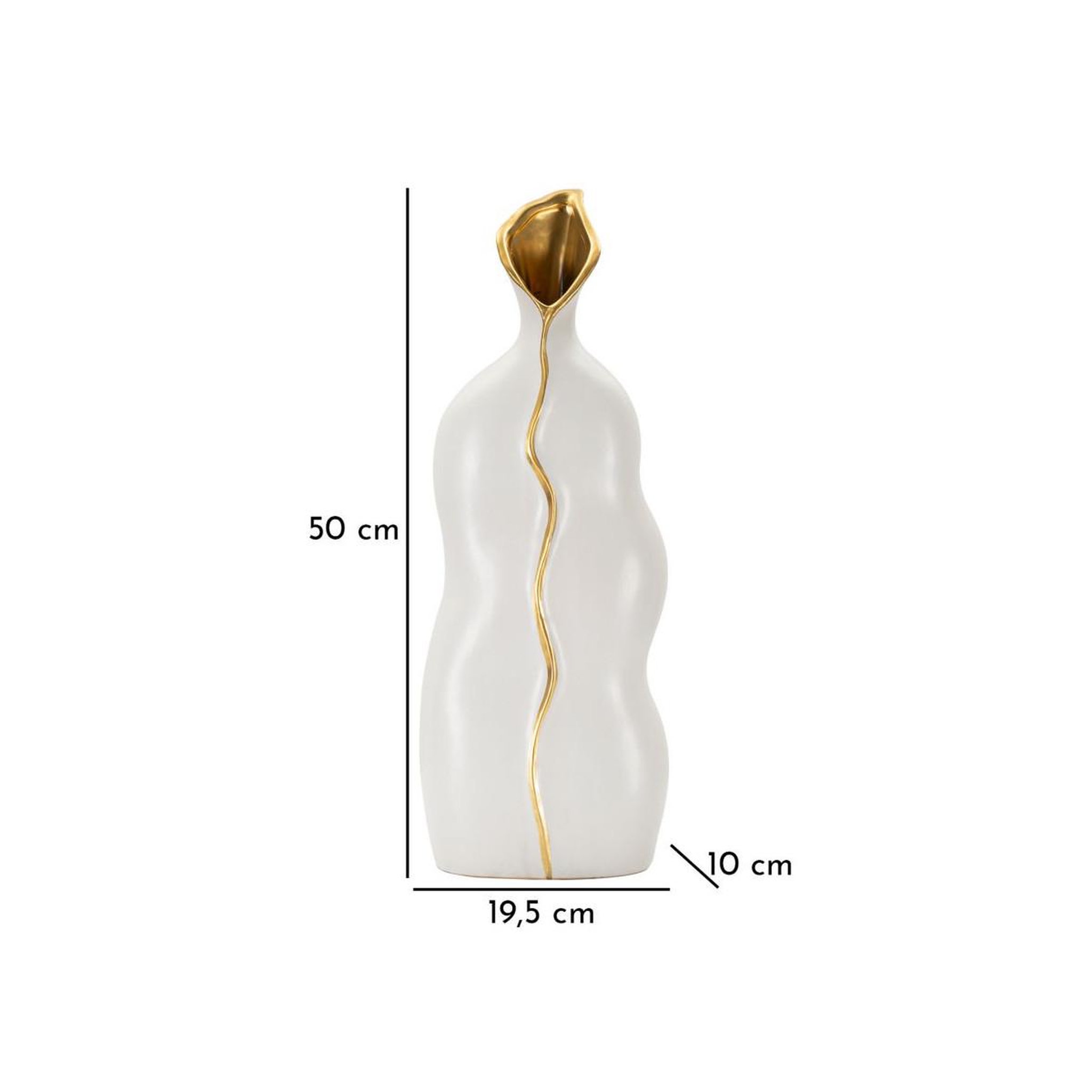 Voir la diapositive 6 : Paris Prix Vase design en céramique  uma  50cm blanc