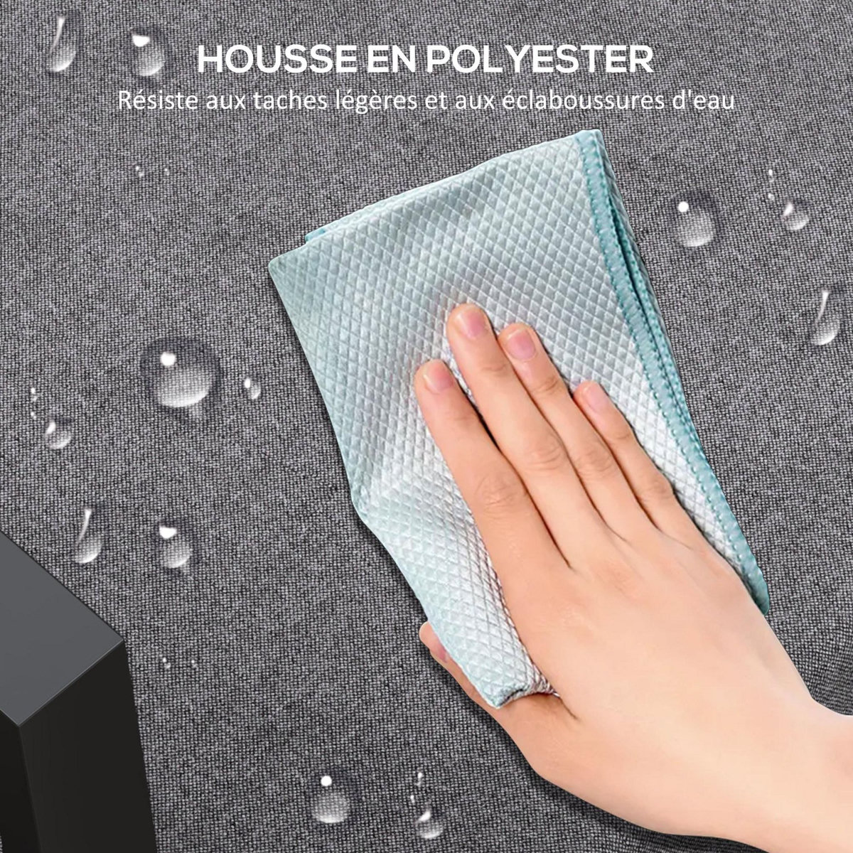 OUTSUNNY Lot de 2 coussins galettes de chaise de jardin - dim. 112L x 51l x ép. 8 cm - cordons attache - polyester déperlant anthracite