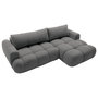 Voir la diapositive 5 : BEST MOBILIER Yulin - canapé d'angle droit 4 places convertible avec coffre en tissu bouclette