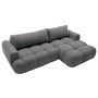 Voir la diapositive 5 : BEST MOBILIER Yulin - canapé d'angle droit 4 places convertible avec coffre en tissu bouclette