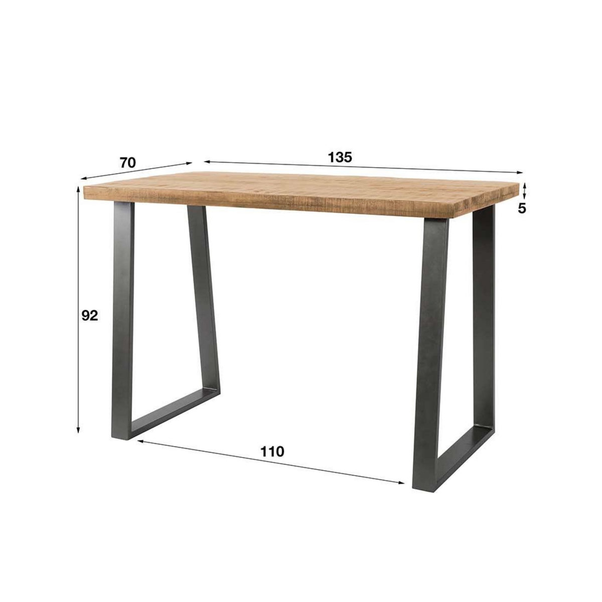 LISA DESIGN Jayto - table de bar - bois massif de manguier - 4 personnes