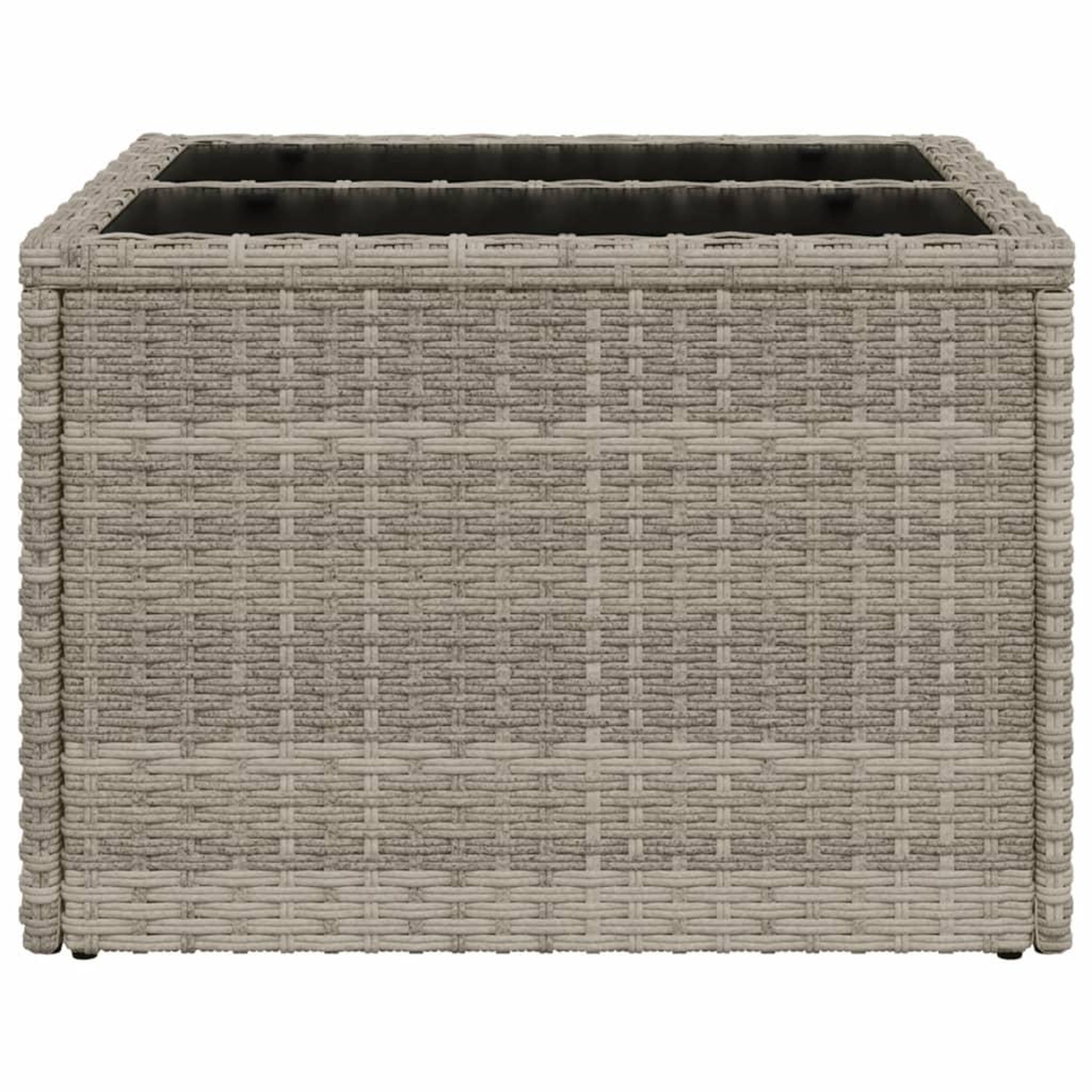 Voir la diapositive 5 : VIDAXL Table de jardin avec dessus en verre gris clair resine tressee