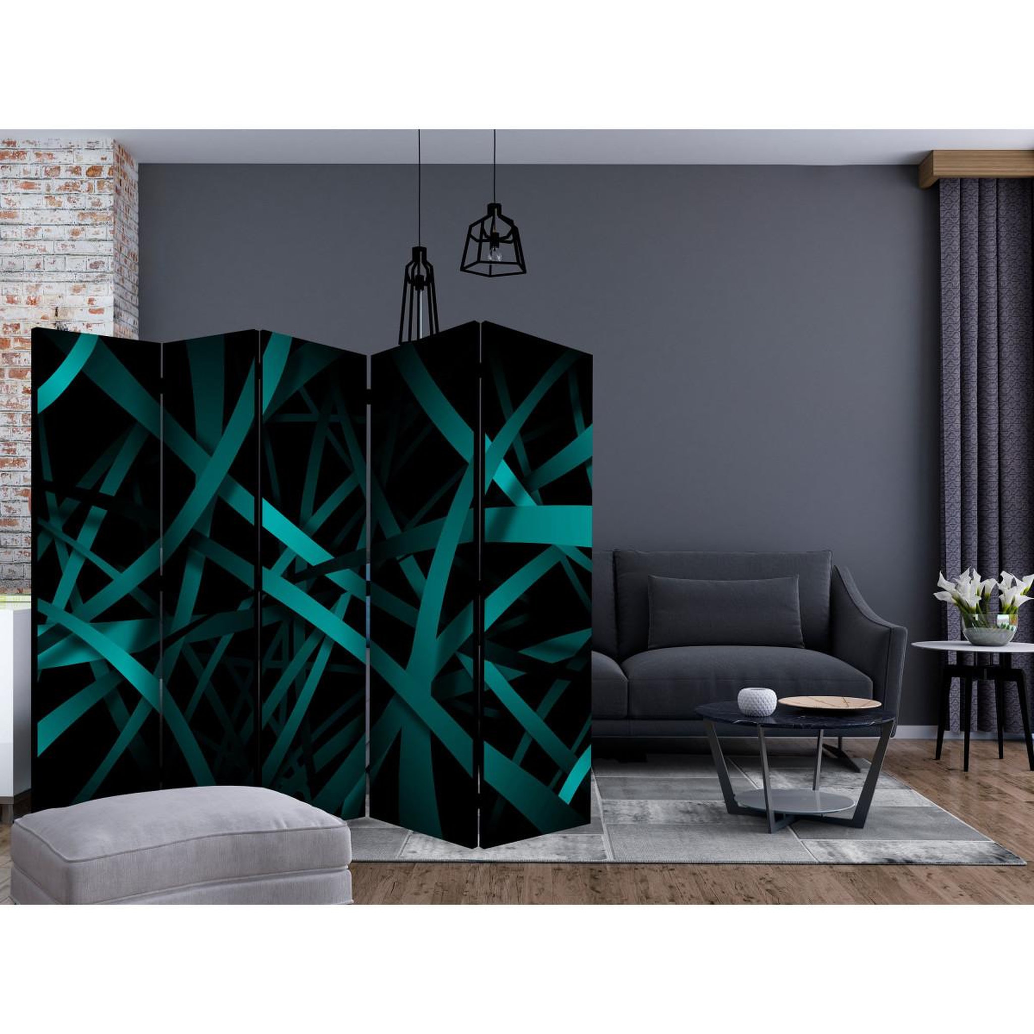 Voir la diapositive 2 : Paris Prix Paravent 5 volets  dark background  172x225cm
