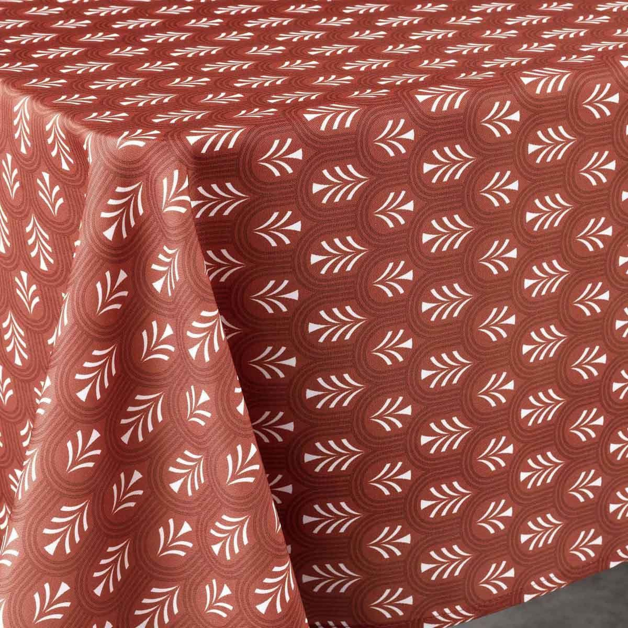 Voir la diapositive 2 : Douceur d'Intérieur Nappe Imprimée  Manuella  145x240cm Terracotta