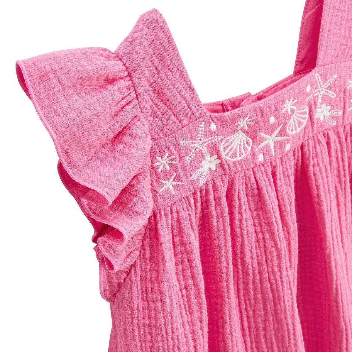 Petit Béguin Robe enfant en gaze de coton Bahamas