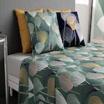 ATELIER DU COTON Parure de drap housse 100% coton 57fils-cottey. Coloris disponibles : Vert