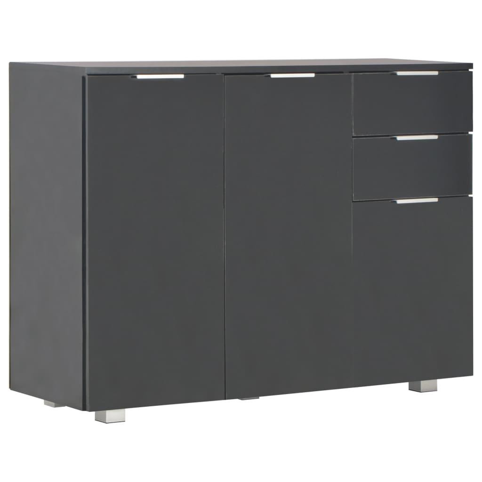 Voir la diapositive 2 : VIDAXL Buffet Noir brillant 107x35x80,5 cm