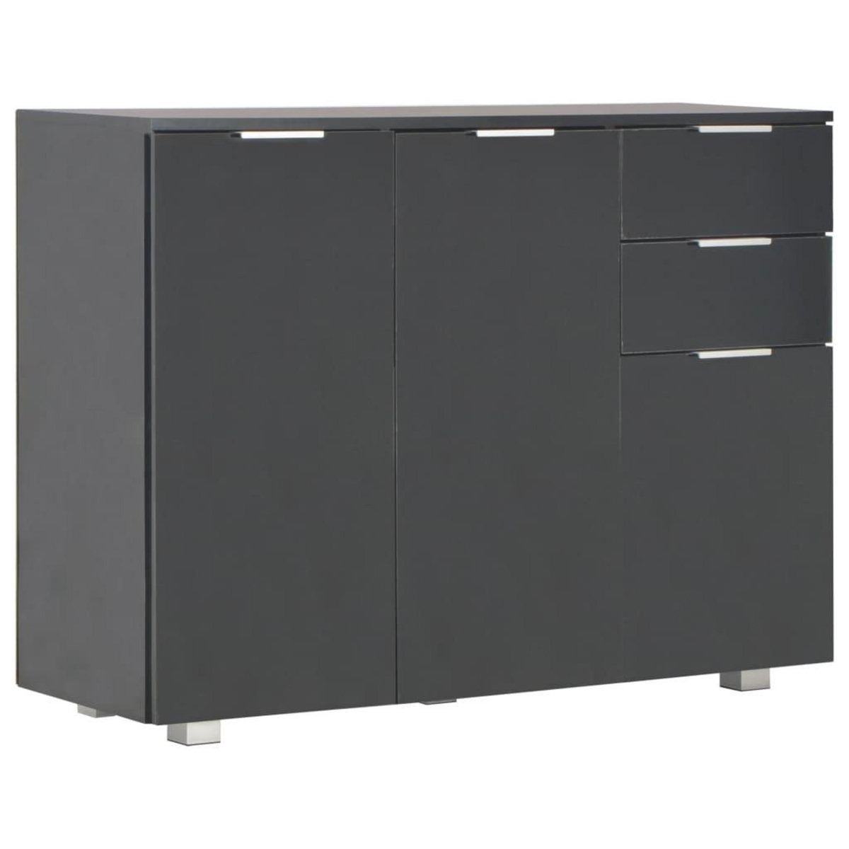 VIDAXL Buffet Noir brillant 107x35x80,5 cm