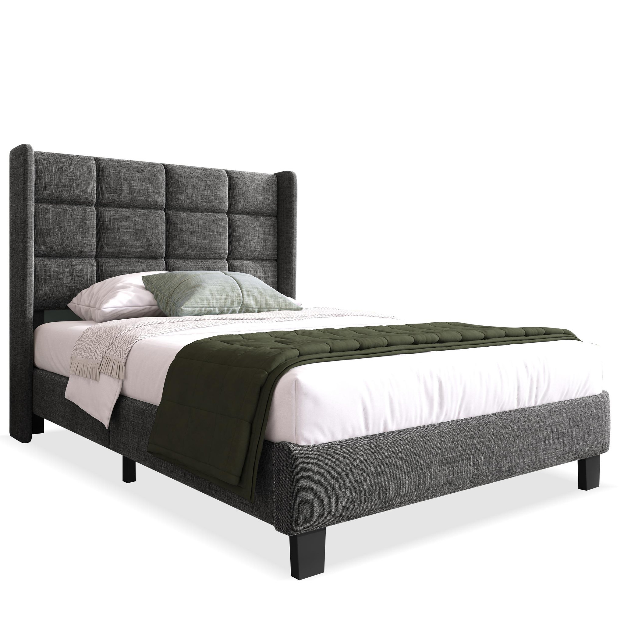 Voir la diapositive 1 : MERAX Lit simple avec sommier Lin