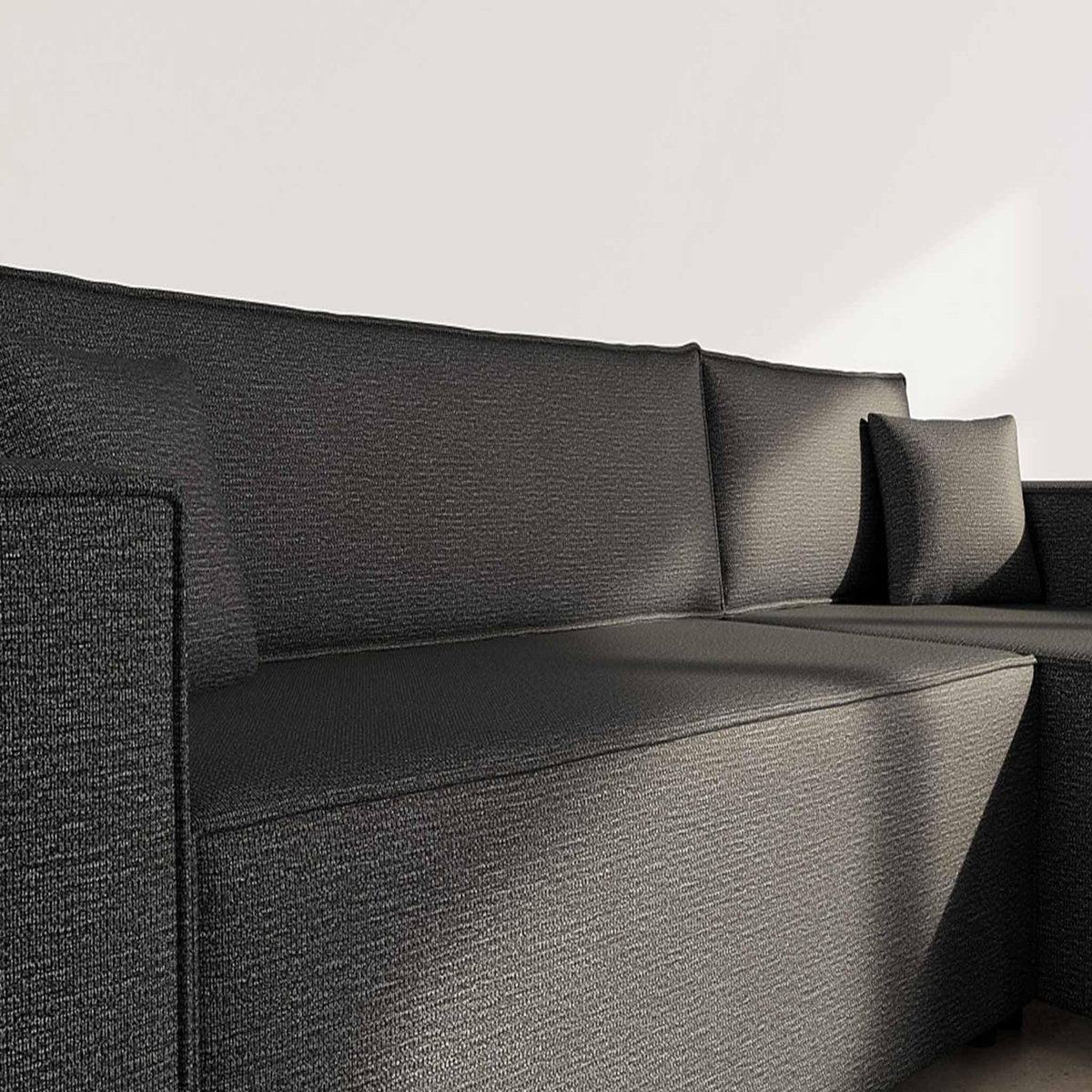 BEST MOBILIER Jonas - canapé d'angle réversible 4 places convertible avec coffre en tissu texturé