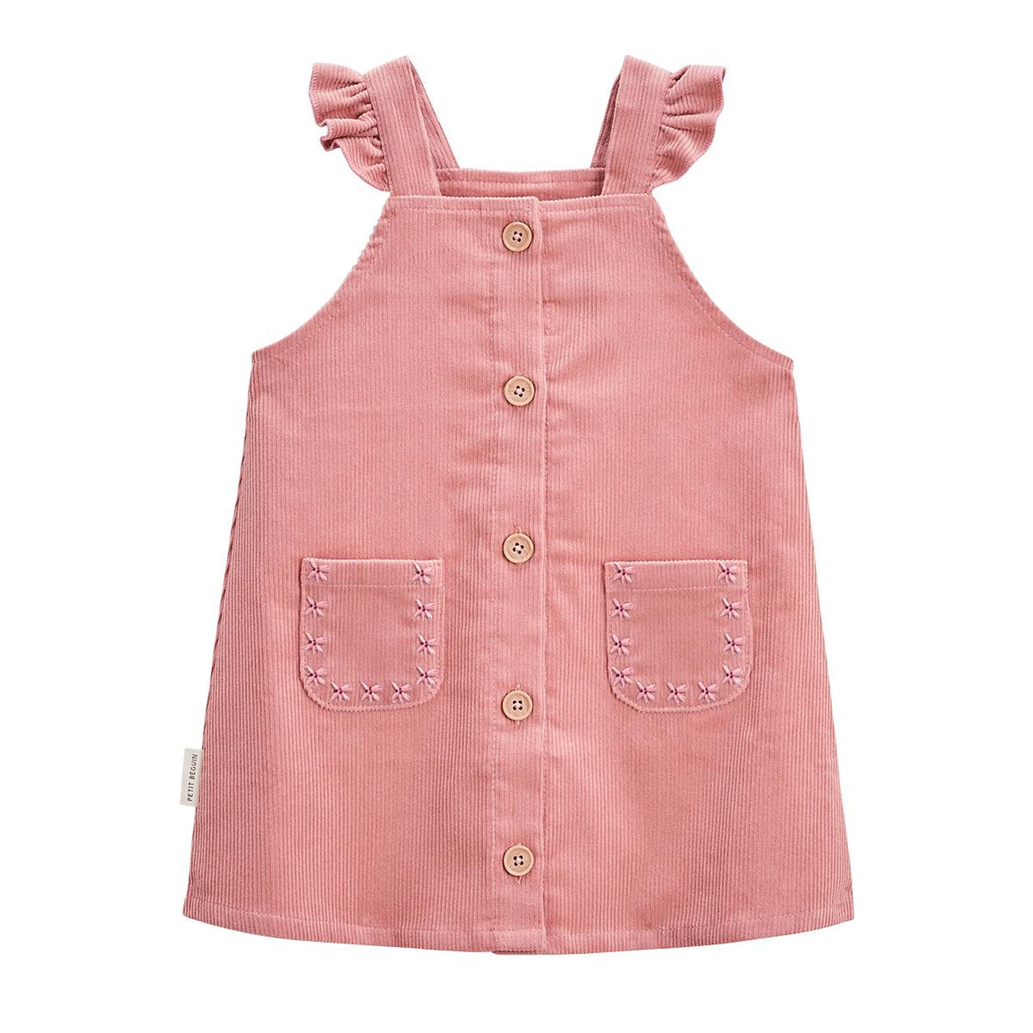 Voir la diapositive 1 : Petit Béguin Robe bébé en velours côtelé Rosa