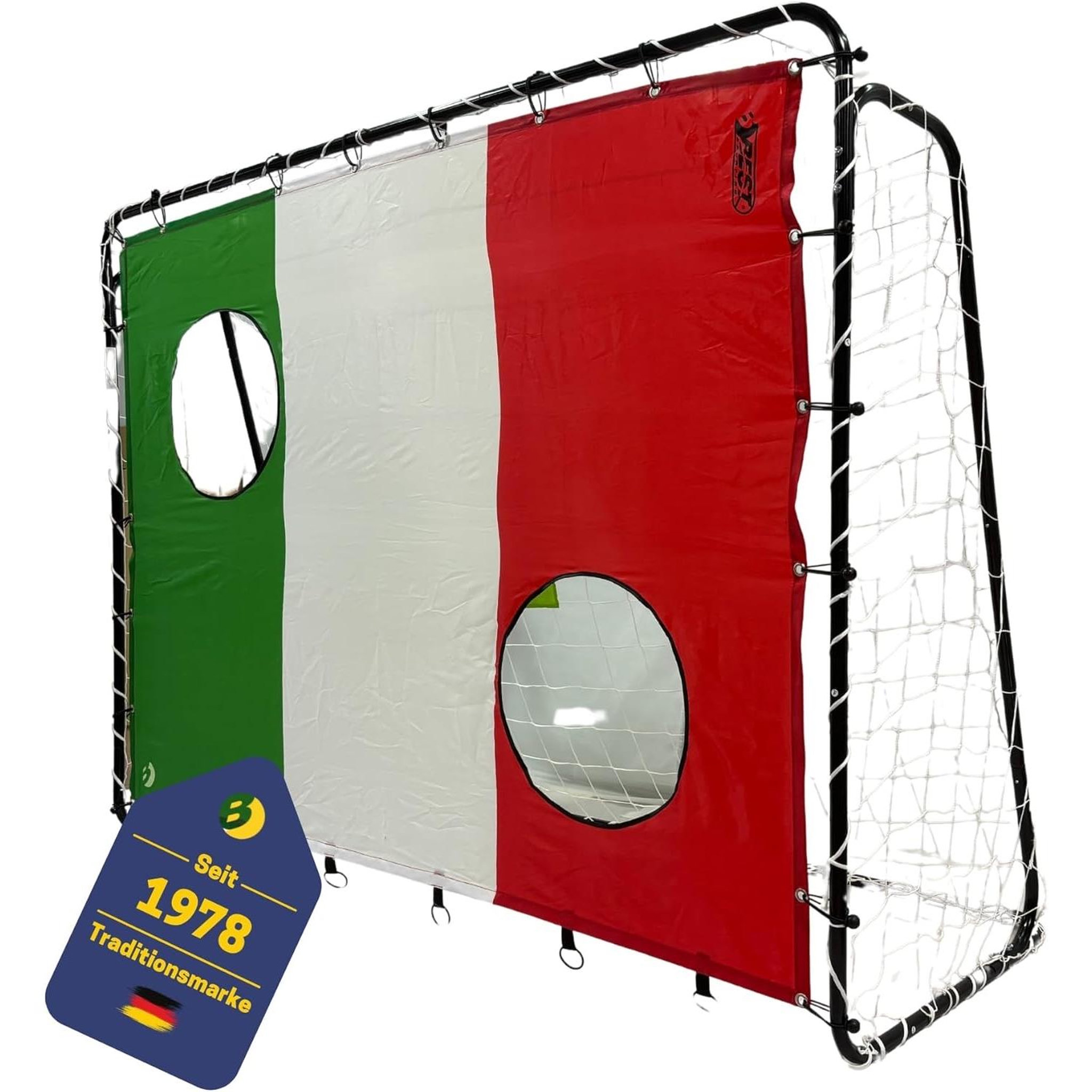 BEST SPORTING But de football 213 x 152 x 76 cm en noir avec cible de tir Italie