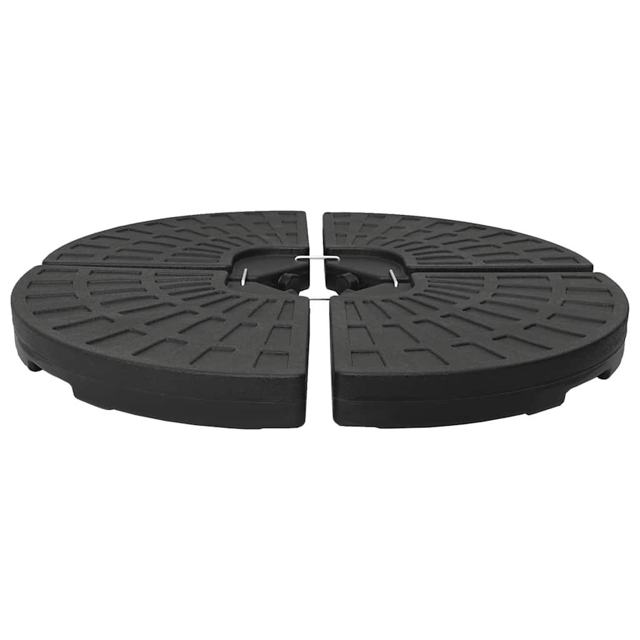 Voir la diapositive 2 : VIDAXL Socle de parasol en forme d'eventail 4 pcs noir
