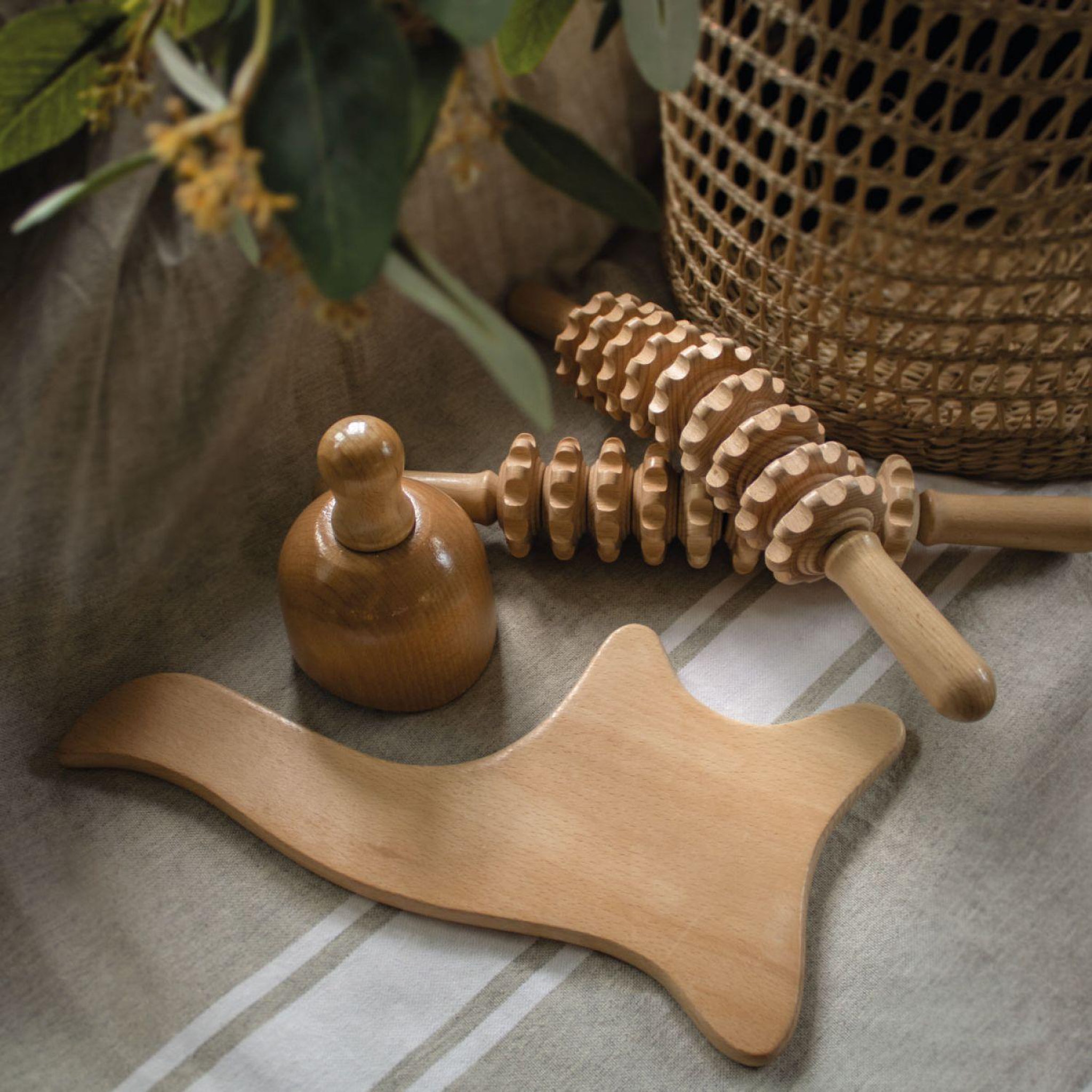 Voir la diapositive 5 : VIVEZEN Masseur, spatule de madérothérapie en bois de hêtre, anti-cellulite