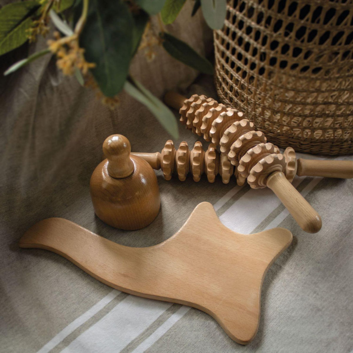 VIVEZEN Masseur, spatule de madérothérapie en bois de hêtre, anti-cellulite