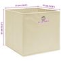 Voir la diapositive 5 : VIDAXL Boîtes de rangement 10 pcs Creme 32x32x32 cm Tissu