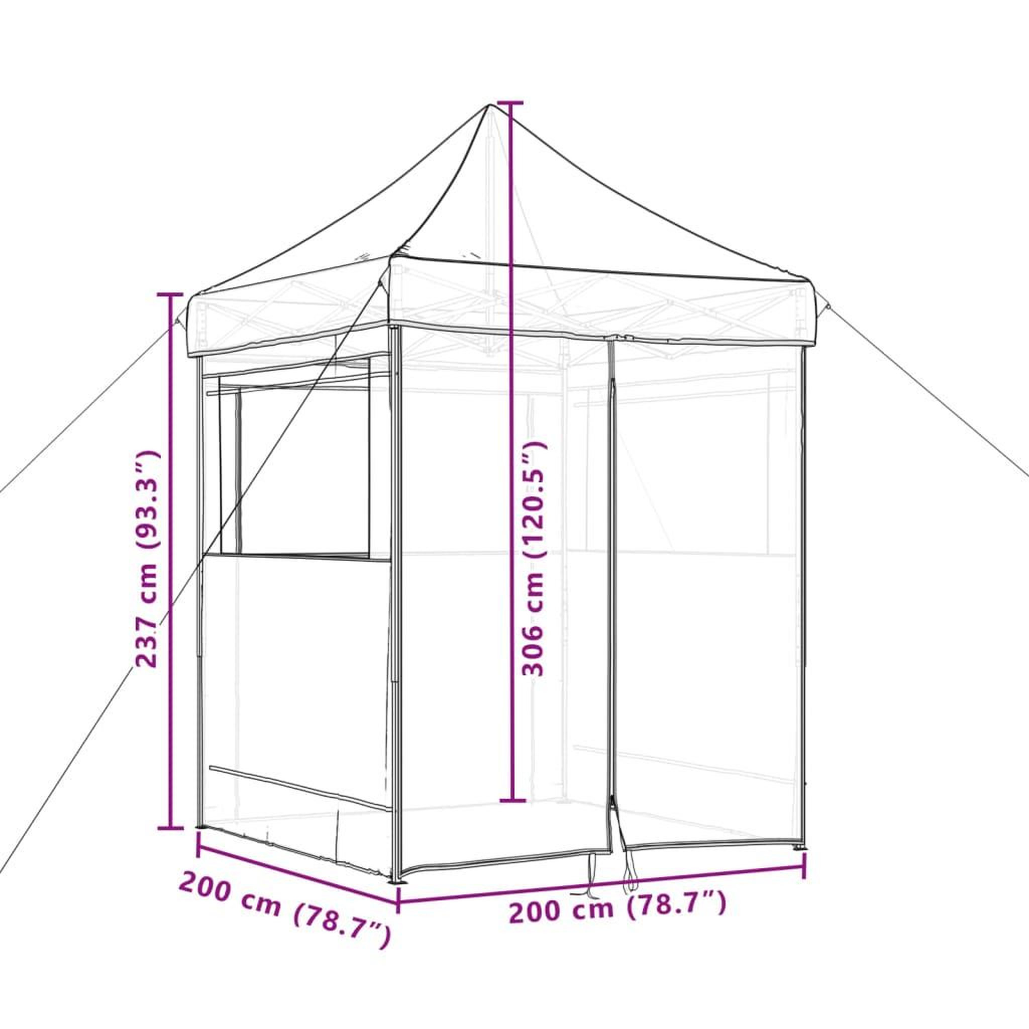 Voir la diapositive 6 : VIDAXL Tente de reception pliable escamotable avec 4 parois laterales