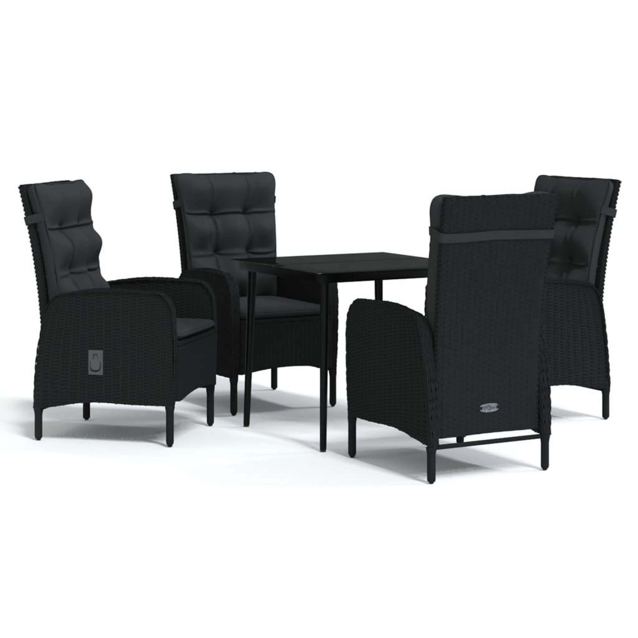 Voir la diapositive 2 : VIDAXL Ensemble a manger de jardin avec coussins 5 pcs Noir