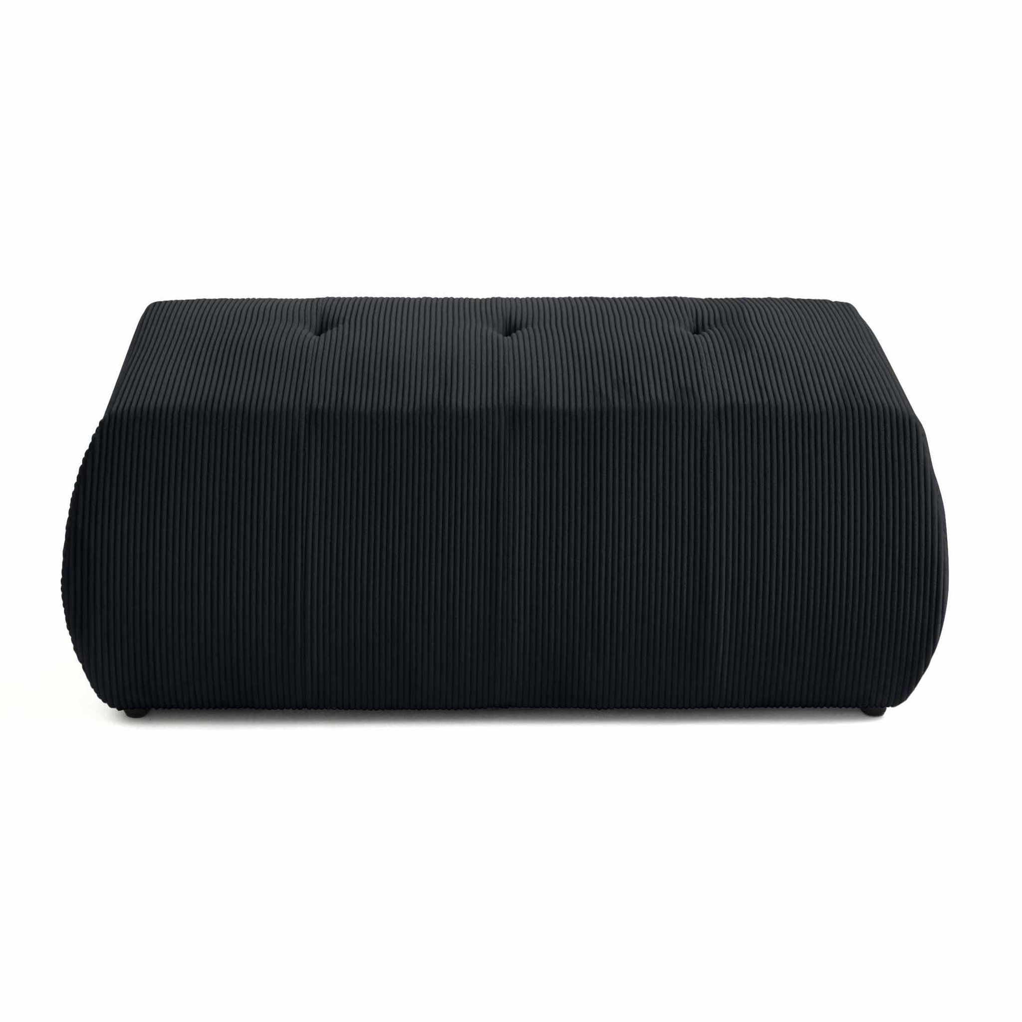 Voir la diapositive 5 : BEST MOBILIER Onyx - pouf d'appoint - en velours côtelé