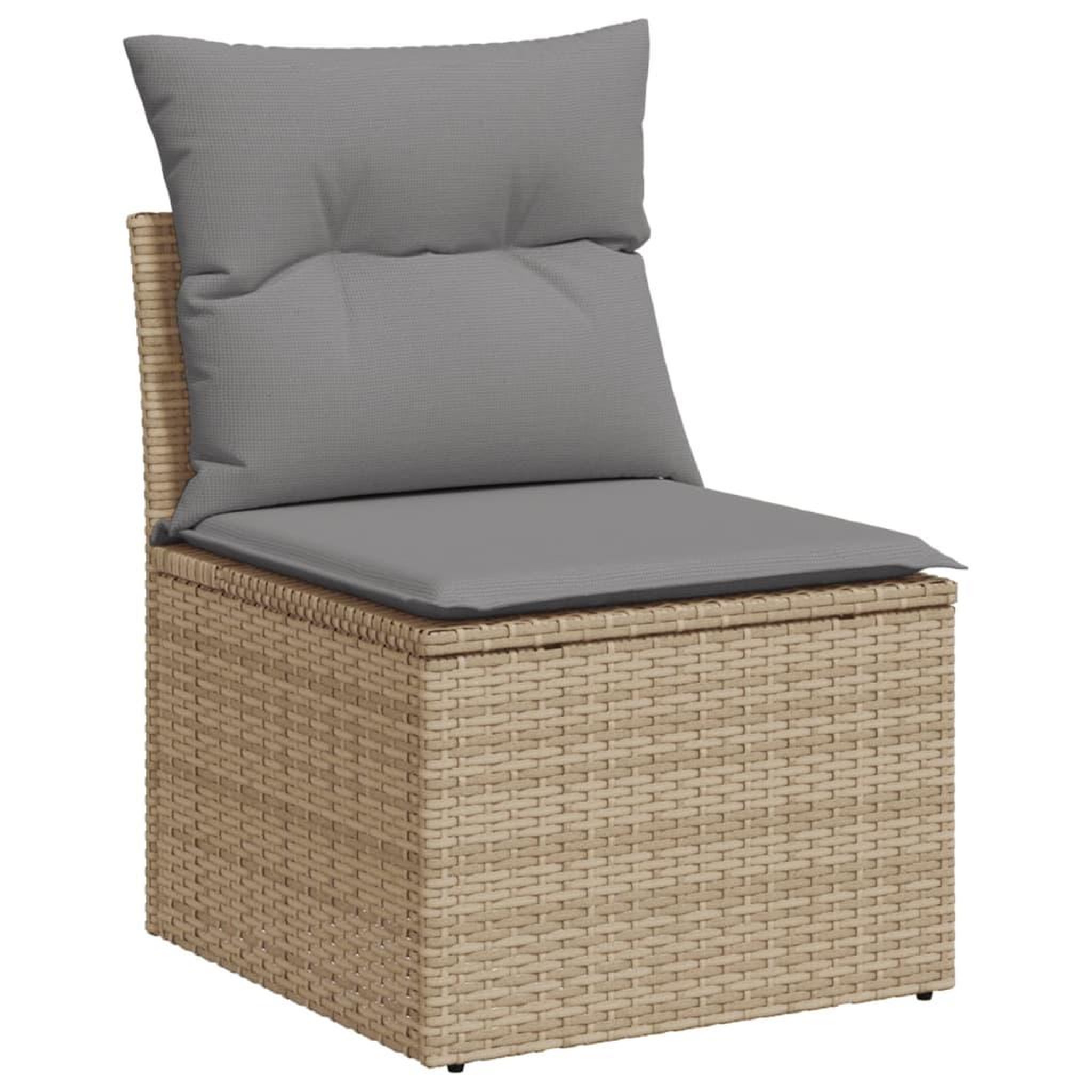 Voir la diapositive 3 : VIDAXL Salon de jardin 11 pcs avec coussins beige resine tressee