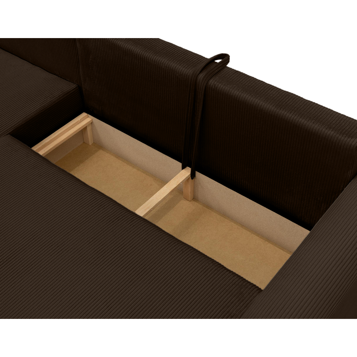 BEST MOBILIER Rosalie - canapé d'angle réversible 4 places convertible avec coffre en velours côtelé