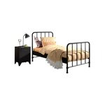 Vipack Lit et chevet Bronxx 90x200 noir