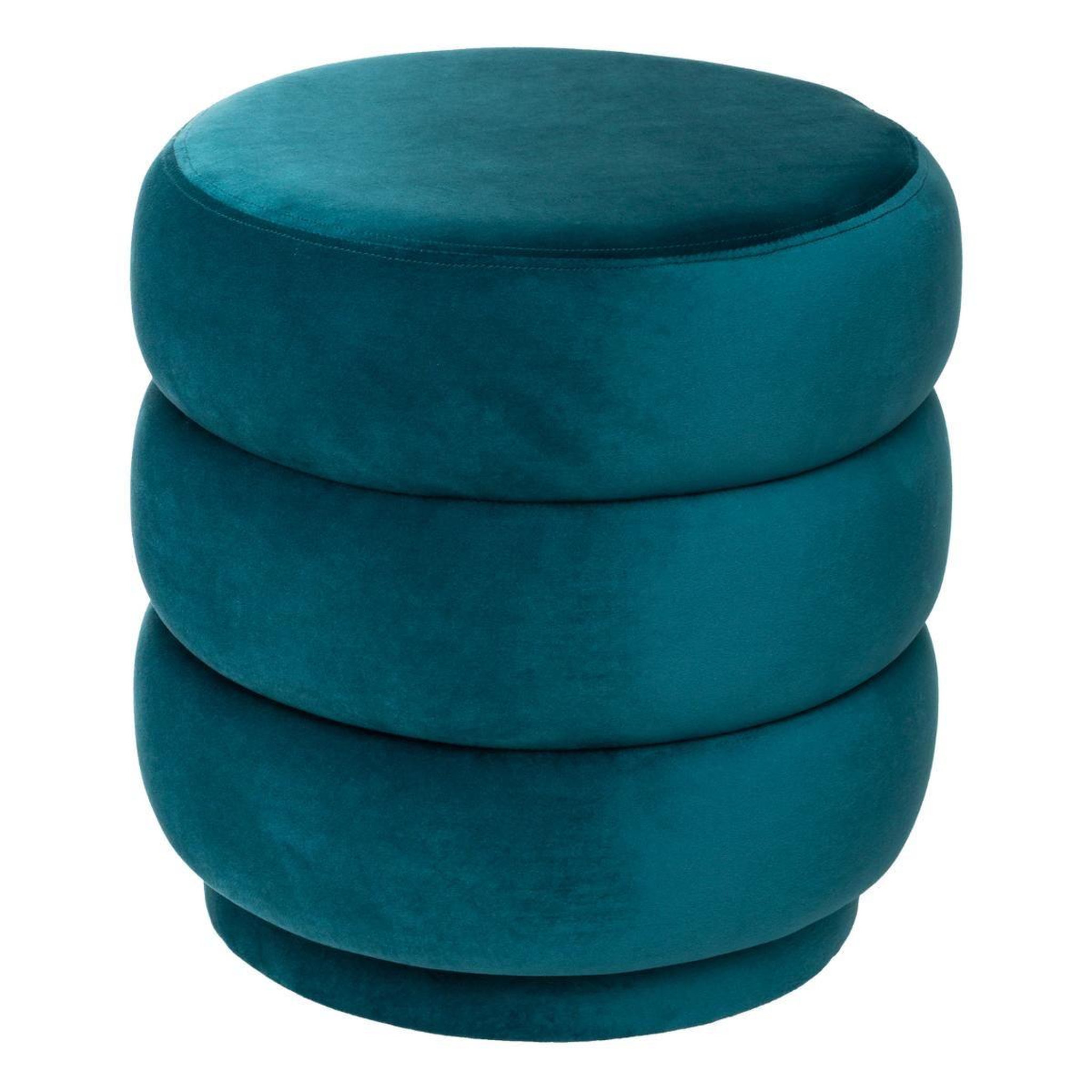 Voir la diapositive 1 : ATMOSPHERA Pouf velours design  sinan  40cm bleu canard
