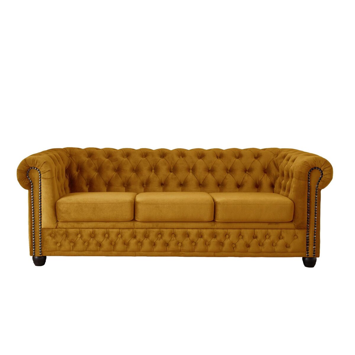 LISA DESIGN William - canapé chesterfield - 3 places - en velours