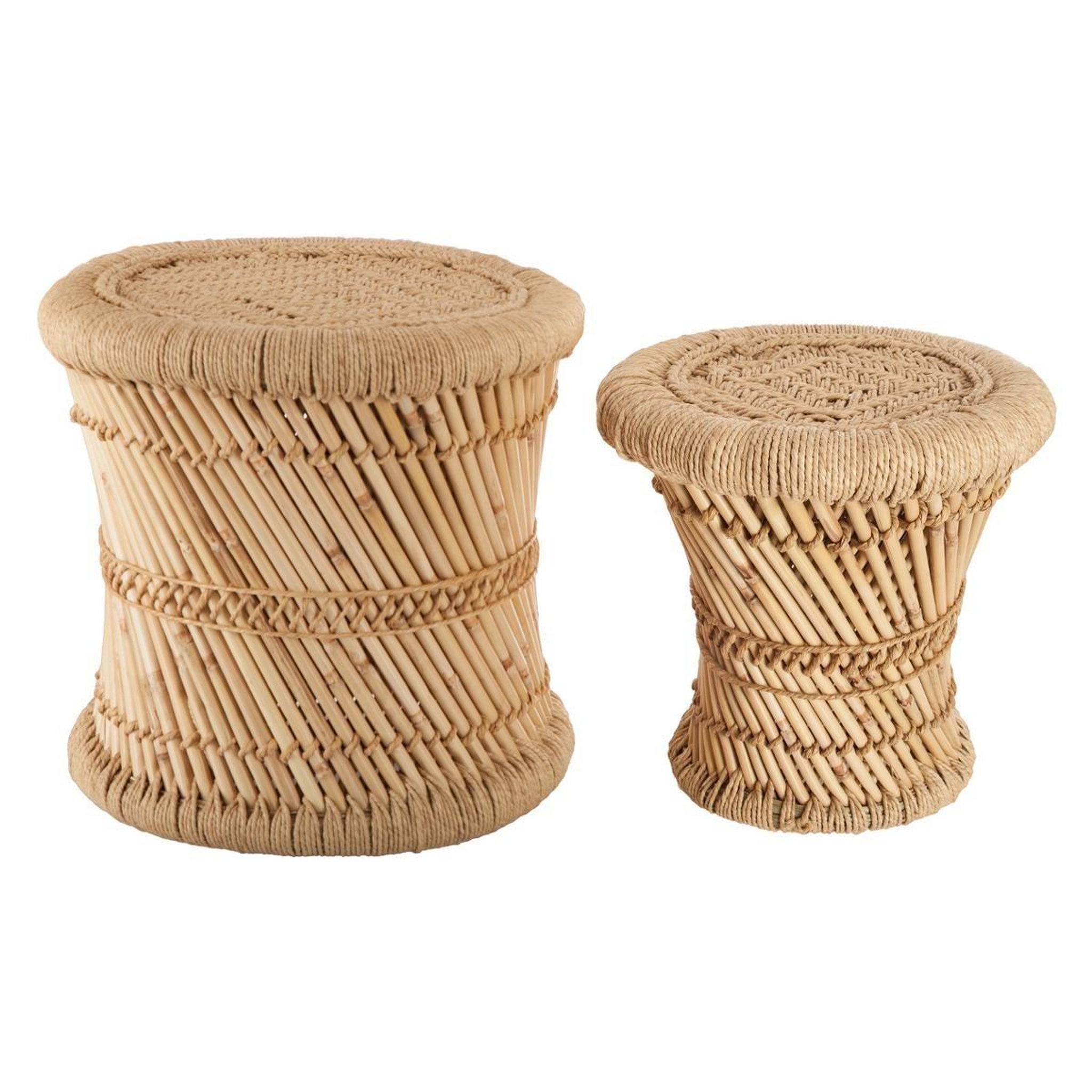 ATMOSPHERA Lot de 2 tables d'appoint  nomade  38cm naturel