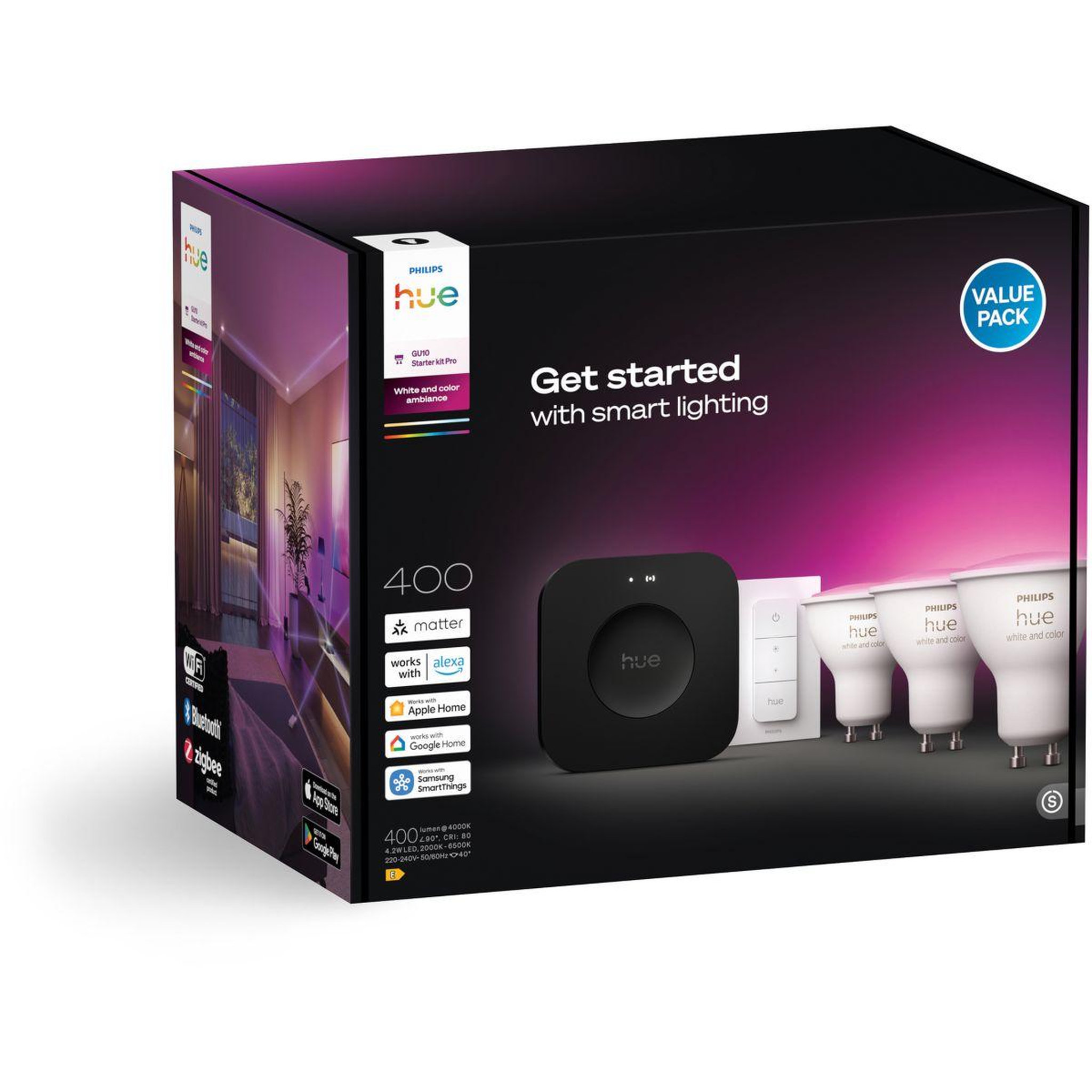 PHILIPS HUE Pack 3/GU10 White&Color Ambiance+PontV2+TLC