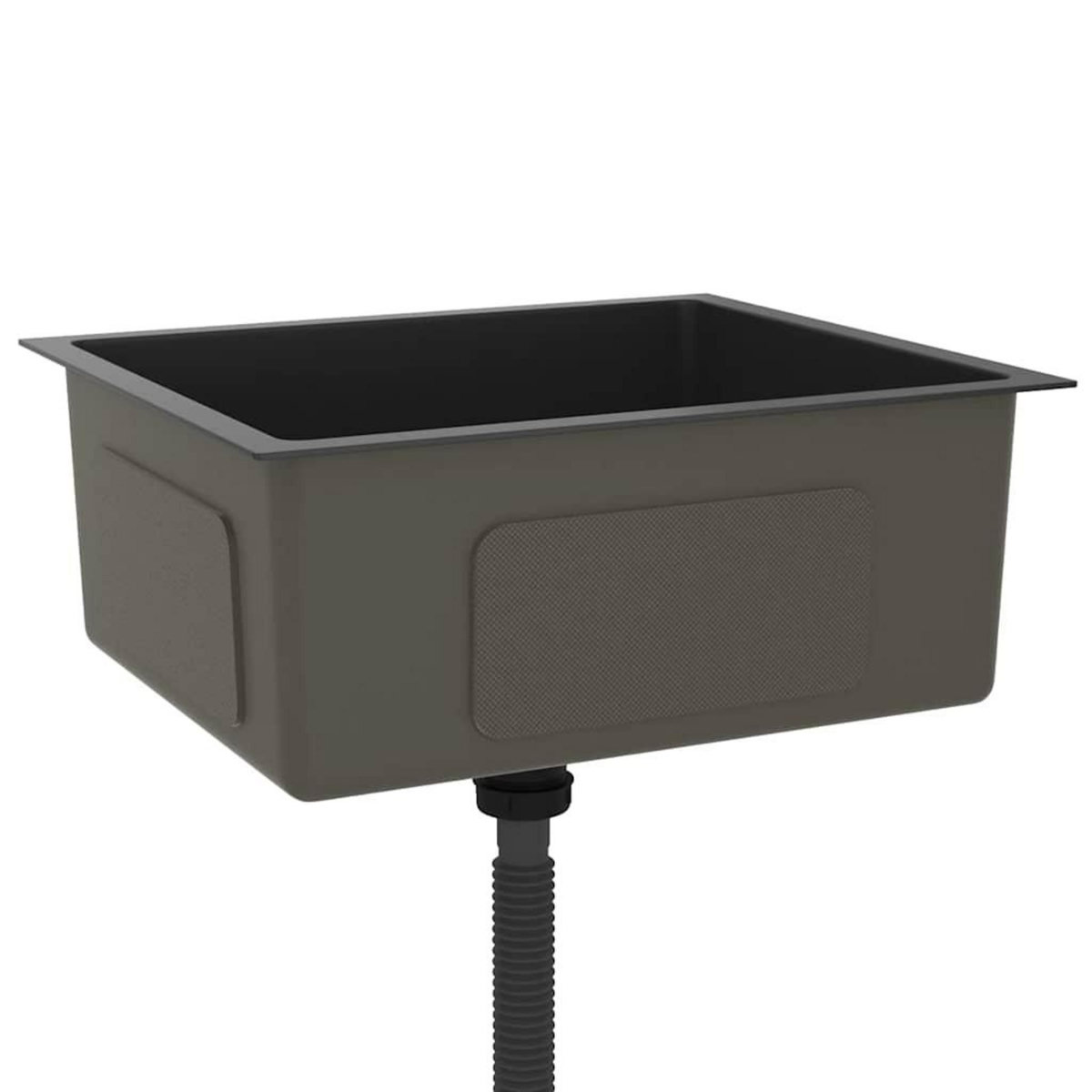 VIDAXL Evier de cuisine fait main Noir Acier inoxydable