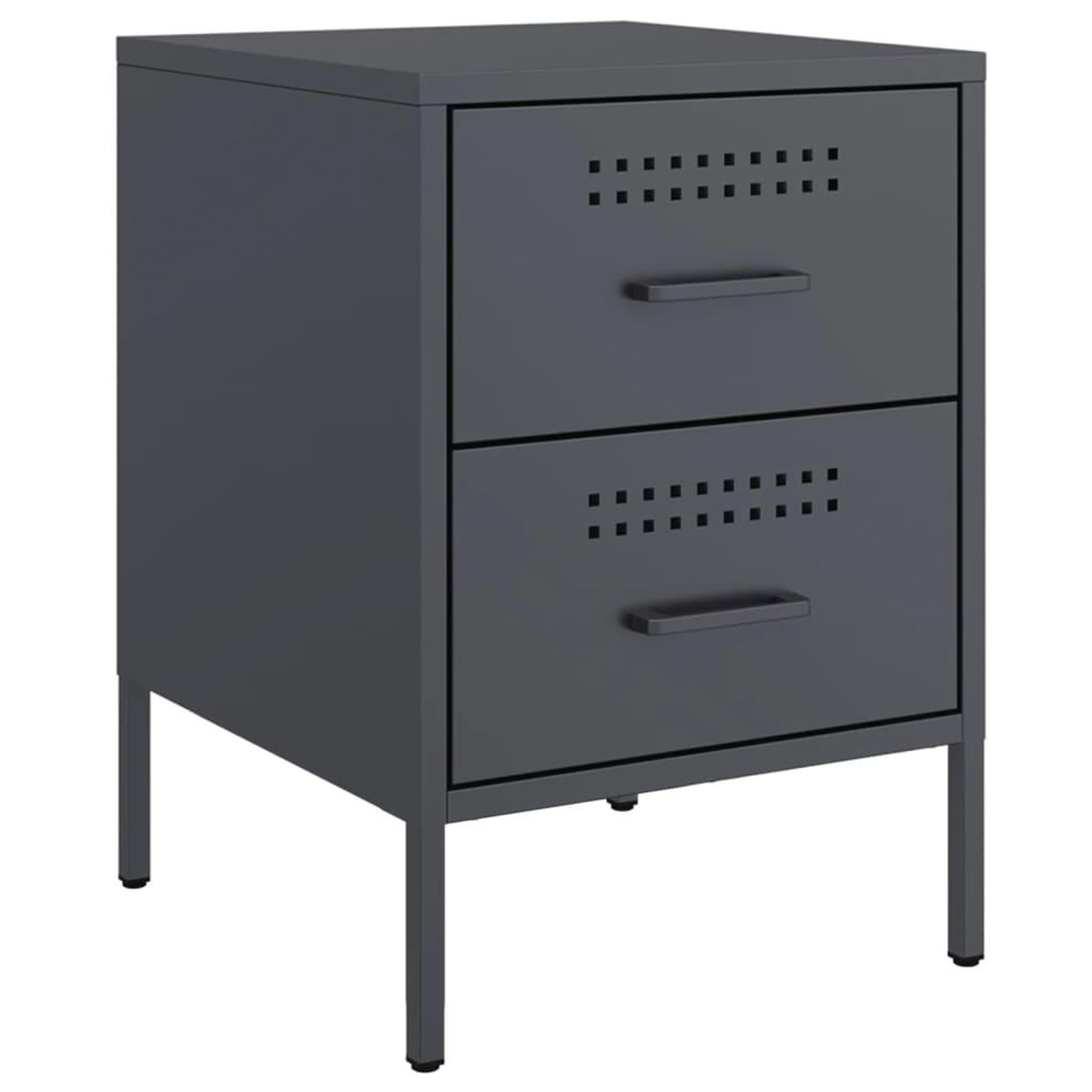 Voir la diapositive 5 : VIDAXL Tables de chevet 2 pcs anthracite 36x39x50,5 cm acier