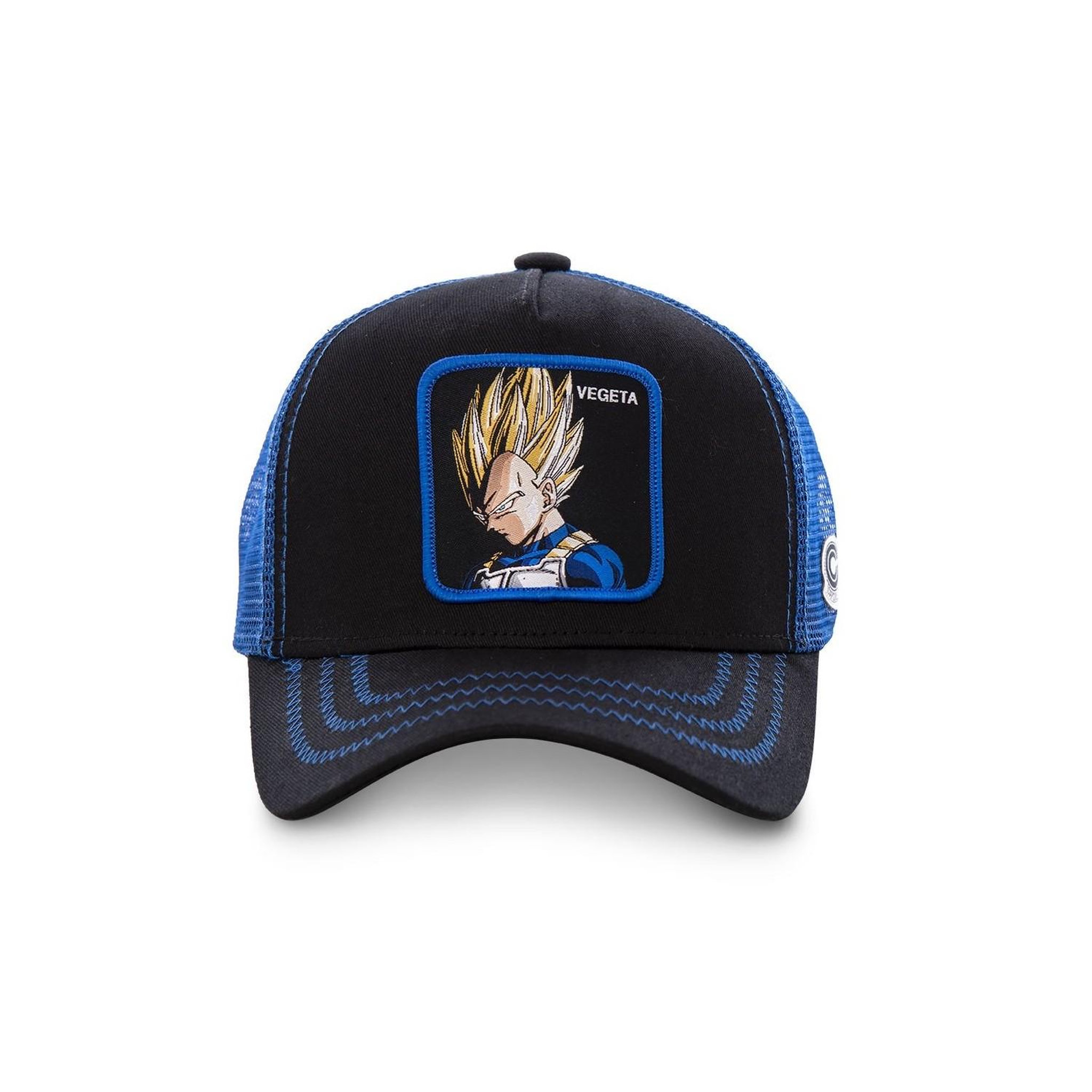 Voir la diapositive 2 : CAPSLAB Casquette Dragon Ball Z Vegeta Noir filet Bleu