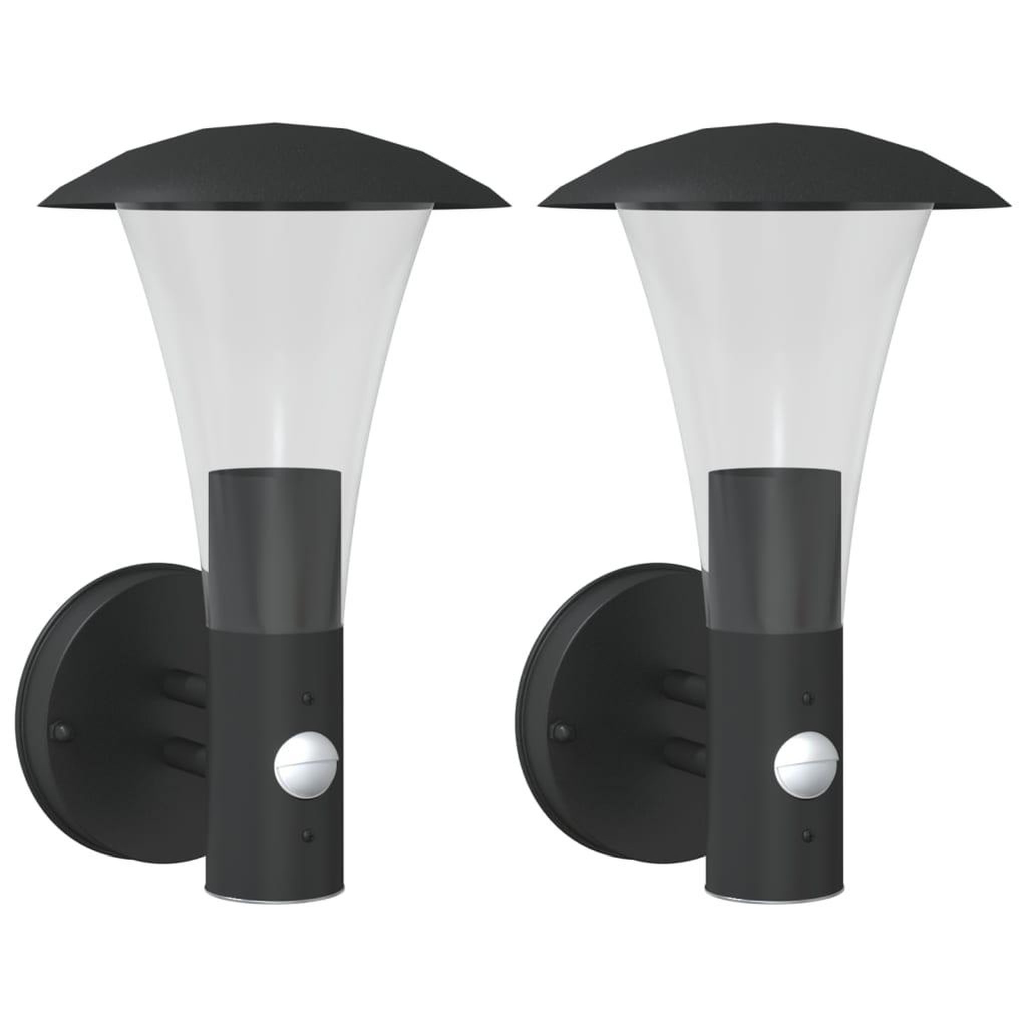 Voir la diapositive 2 : VIDAXL Appliques murales d'exterieur et capteurs 2pcs acier inoxydable