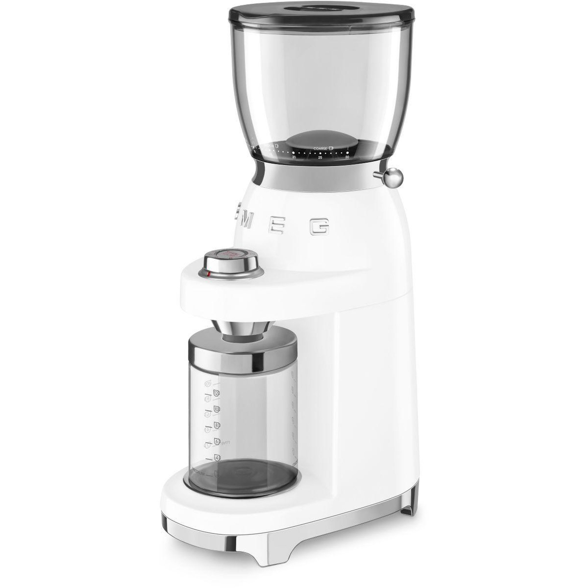 Voir la diapositive 4 : SMEG Moulin à café CGF01WHEU Blanc