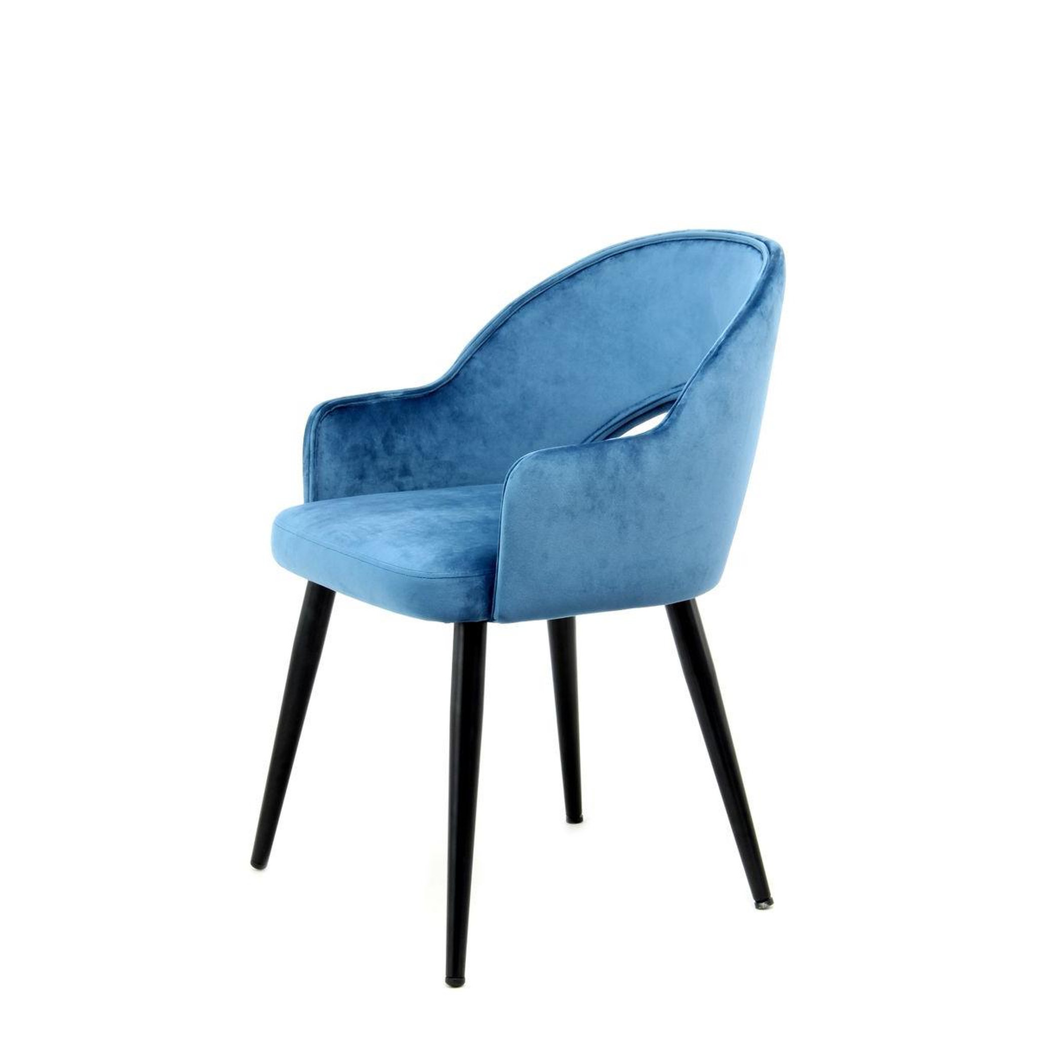 Voir la diapositive 2 : Paris Prix Lot de 2 chaises en velours  joris  77cm bleu