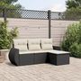 Voir la diapositive 1 : VIDAXL Salon de jardin 4 pcs avec coussins noir resine tressee