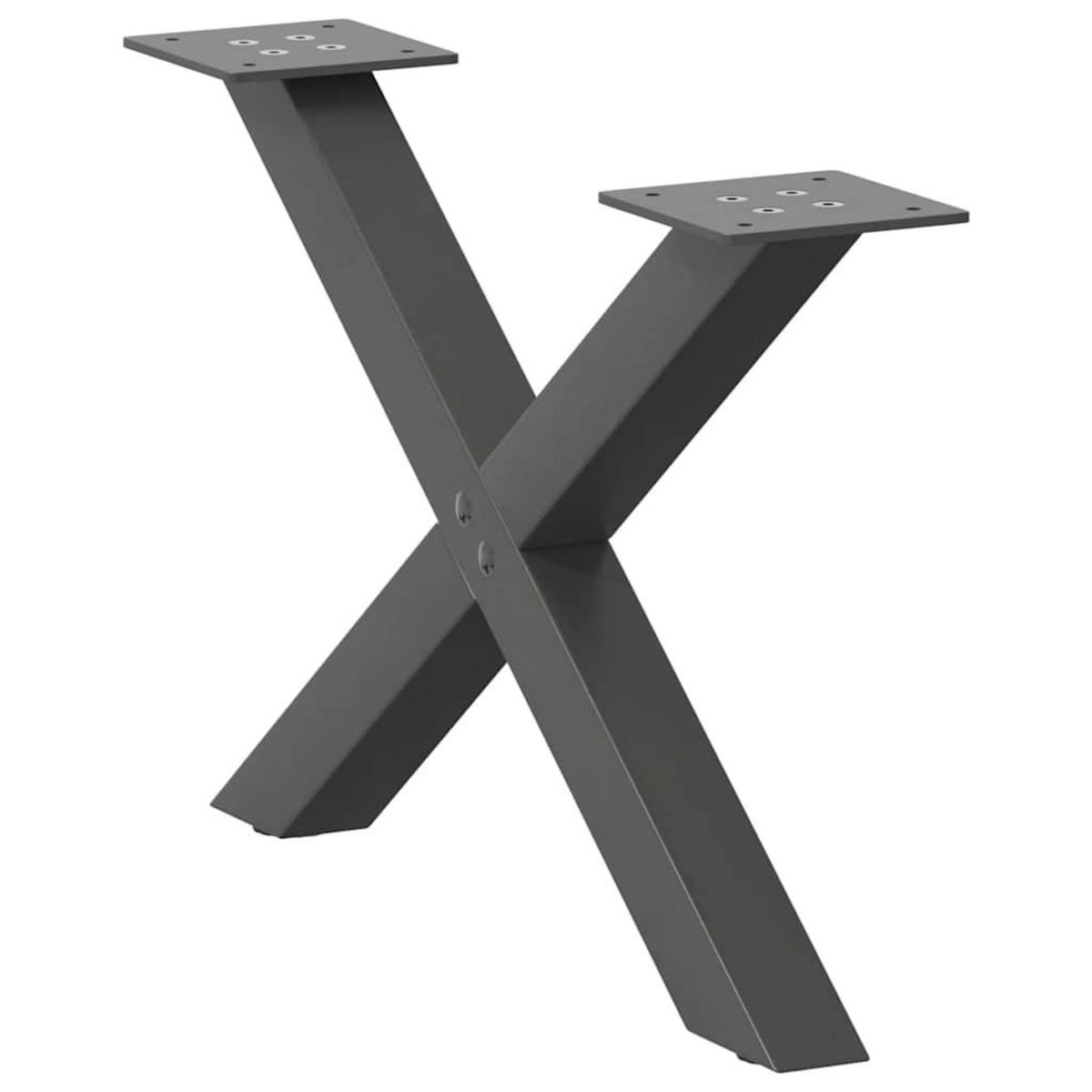 VIDAXL Pieds de table basse forme de X 2 pcs anthracite 60x(30-31) cm
