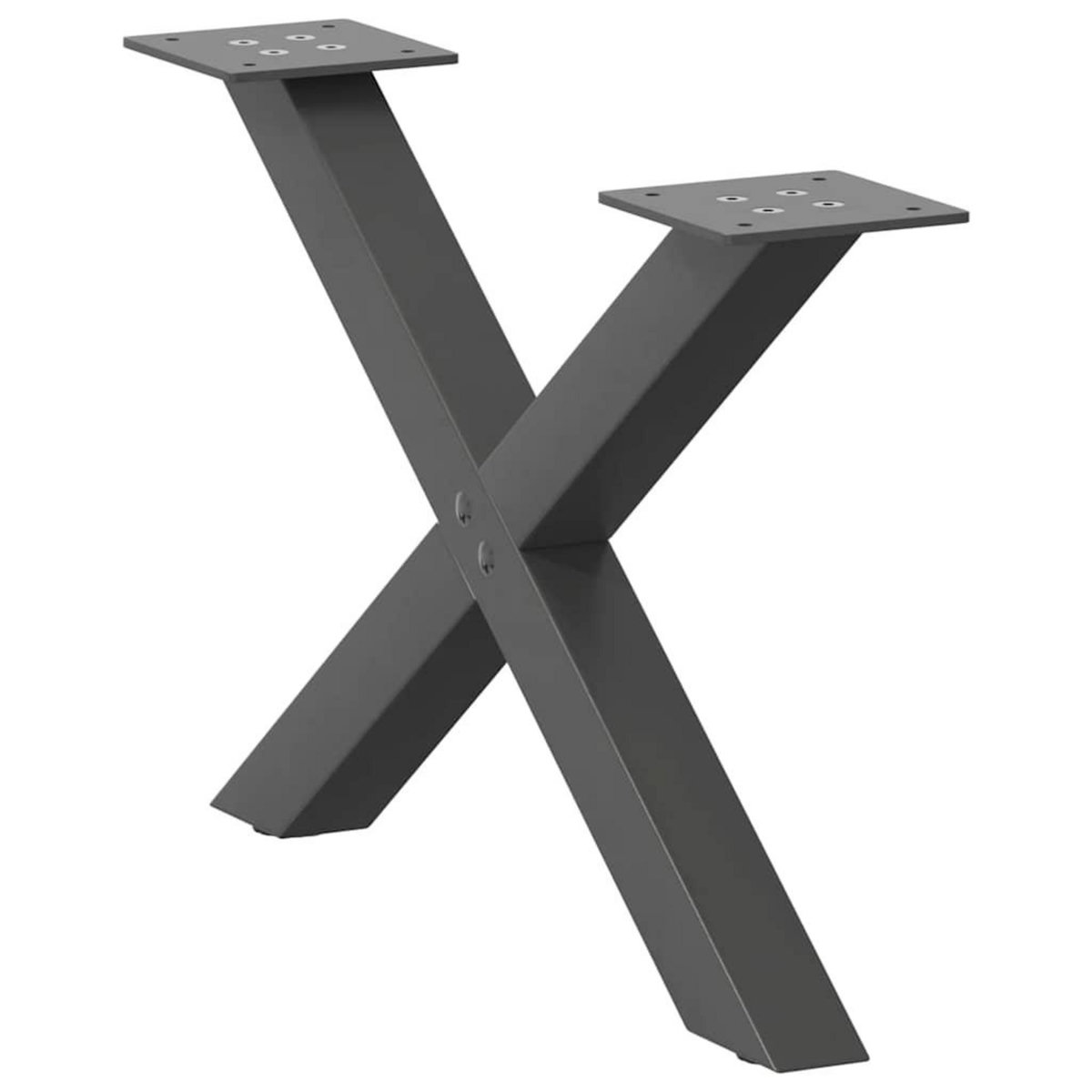 VIDAXL Pieds de table basse forme de X 2 pcs anthracite 60x(30-31) cm