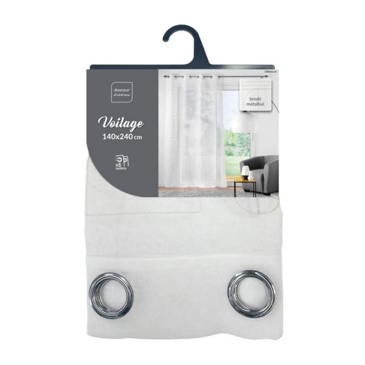 Paris Prix Rideau Voilage à Œillets  Odessa  140x240cm Or