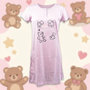 Voir la diapositive 3 : OZABI OZABI Chemise de Nuit Femme Microfibre HELLO BEAR Manches Courtes