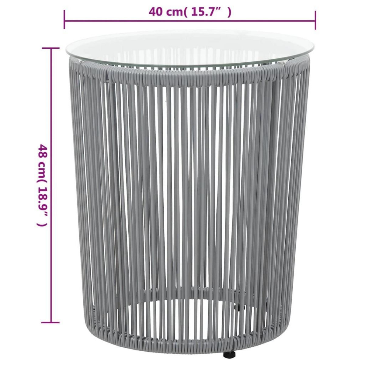 VIDAXL Ensemble de bistro 3 pcs avec coussins Rotin PE Gris