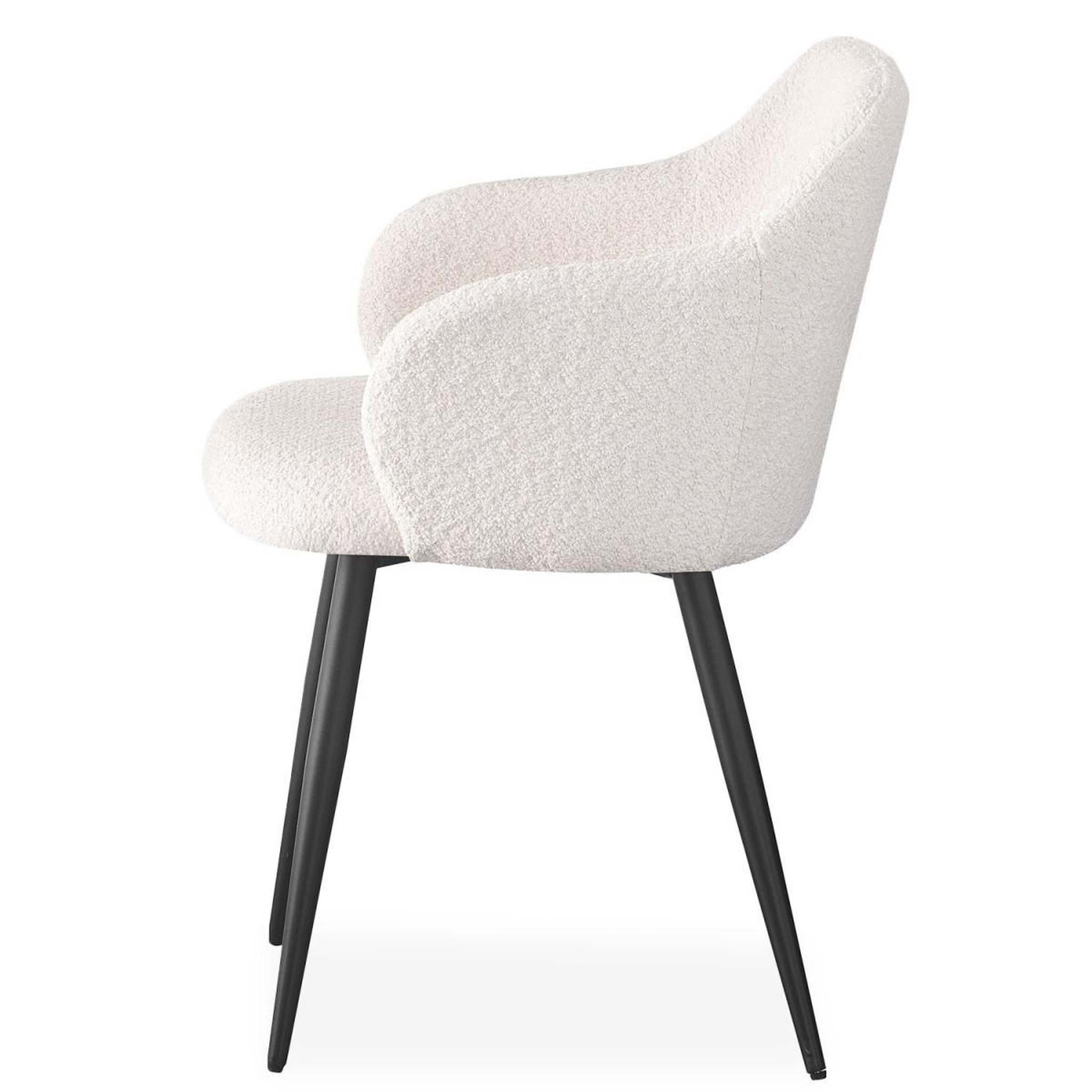 Voir la diapositive 5 : Paris Prix Lot de 4 chaises tissu bouclette  valeria  79cm crème & noir