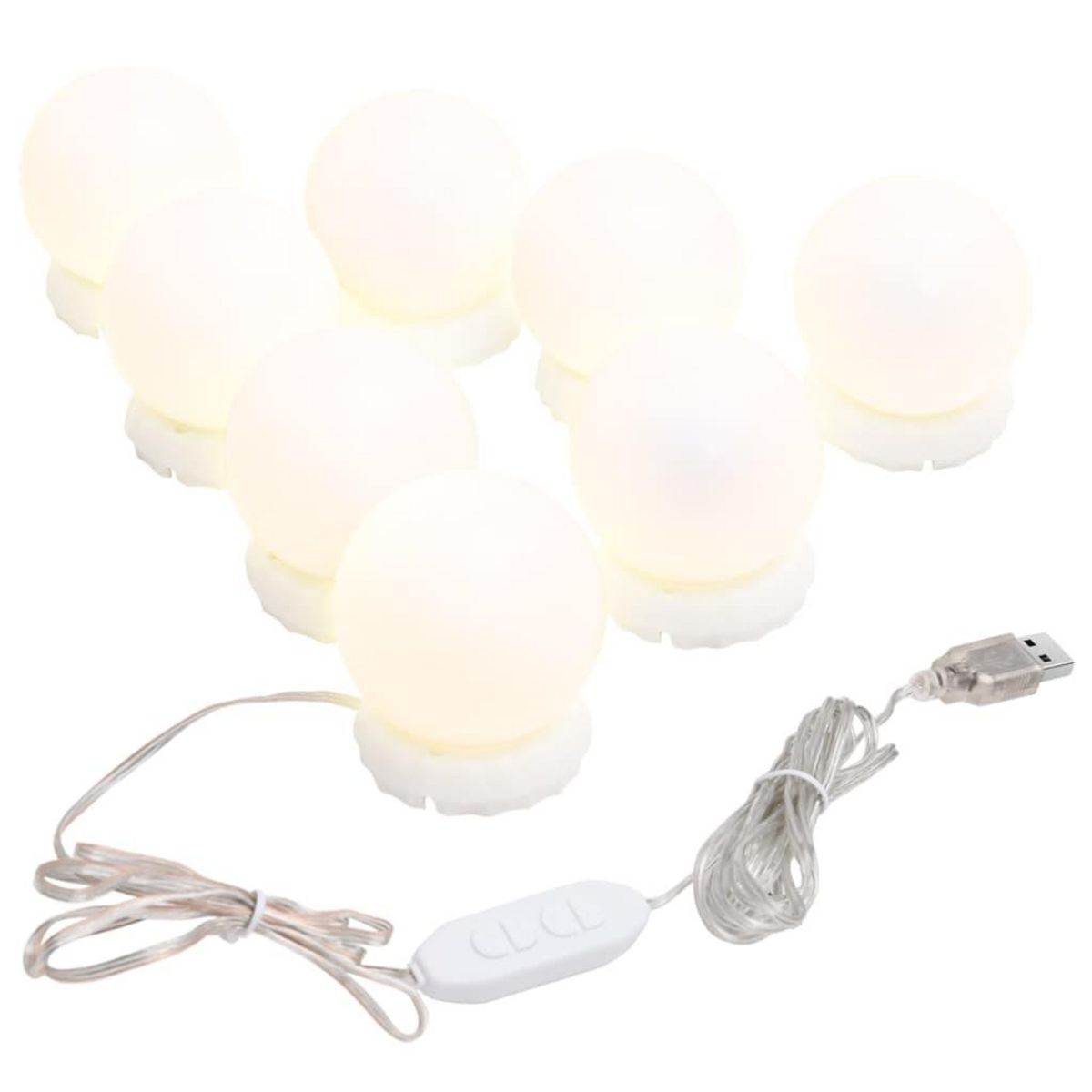 VIDAXL Lampe de miroir avec 8 ampoules LED Blanc chaud et blanc froid