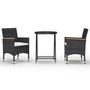 Voir la diapositive 2 : VIDAXL Ensemble de bistro de jardin 3 pcs poly rotin et verre trempe