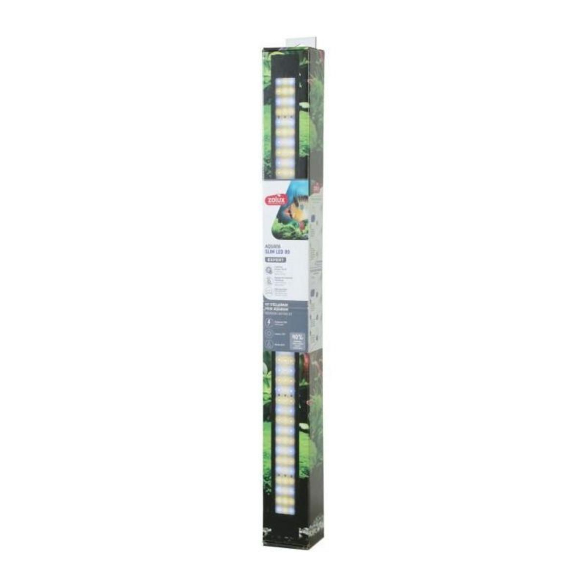 Zolux Rampe d'éclairage - Zolux - Slim LED dimmable - Ajustable et adaptable en remplacement d'un tube néon T8 ou T5 - 80 cm